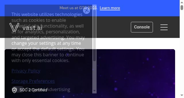 Screenshot of vast.ai