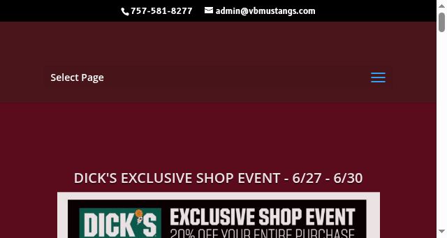 Screenshot of vbmustangs.com