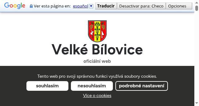Screenshot of velkebilovice.cz