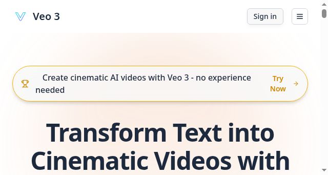 Screenshot of veo31video.com