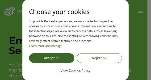 Screenshot of verifyme.ng