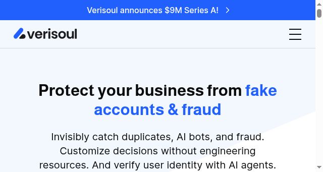 Screenshot of verisoul.ai