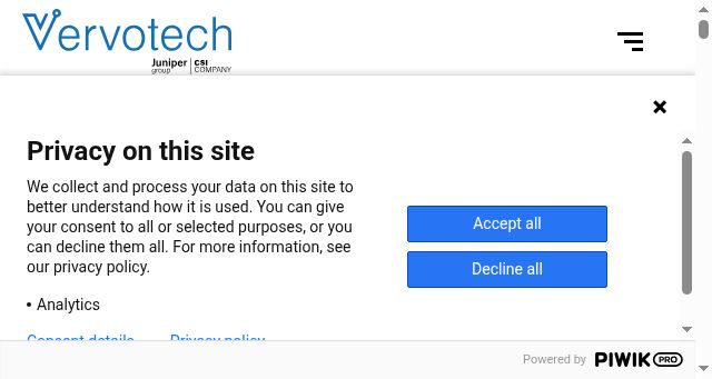 Screenshot of vervotech.com