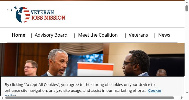 Screenshot of veteranjobsmission.com