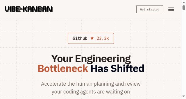 Screenshot of vibekanban.com