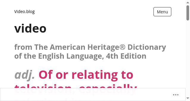 Screenshot of video.blog