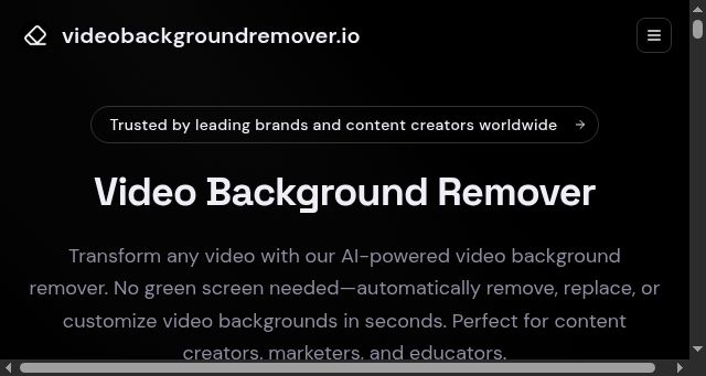 Screenshot of videobackgroundremover.io