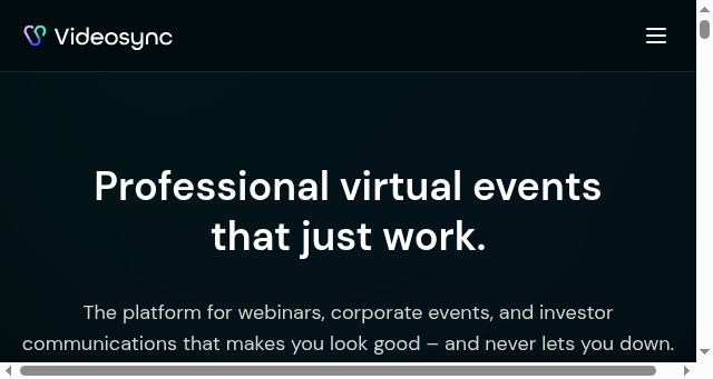 Screenshot of videosync.events