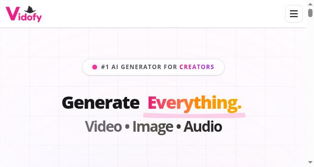 Screenshot of vidofy.ai