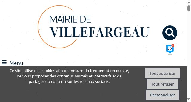 Screenshot of villefargeau.fr
