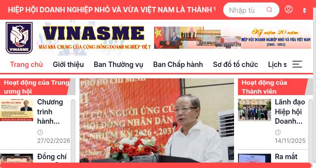 Screenshot of vinasme.vn