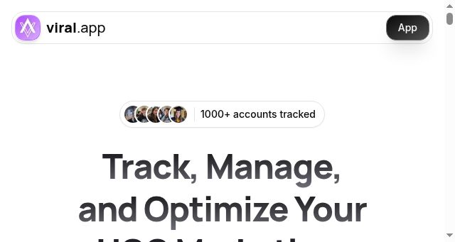 Screenshot of viral.app