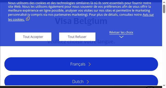 Screenshot of visa.be