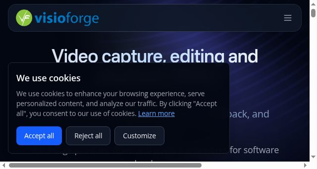 Screenshot of visioforge.com