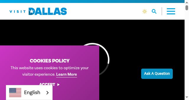 Screenshot of visitdallas.com
