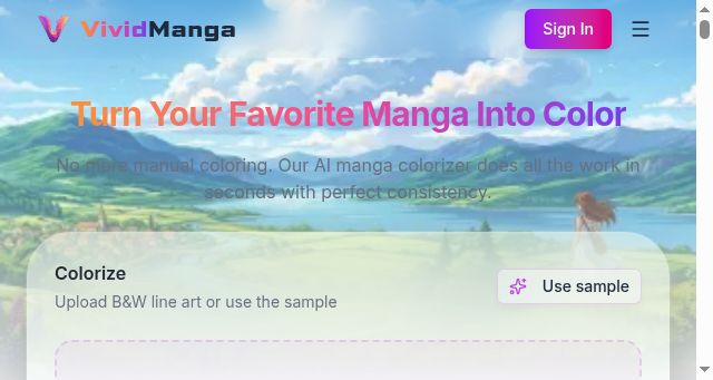 Screenshot of vividmanga.com