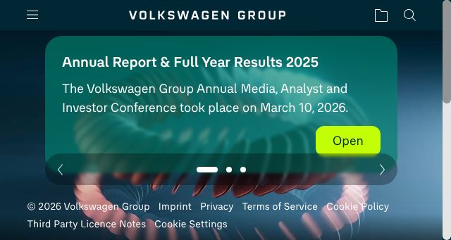 Screenshot of volkswagen-group.com