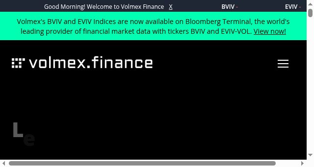 Screenshot of volmex.finance