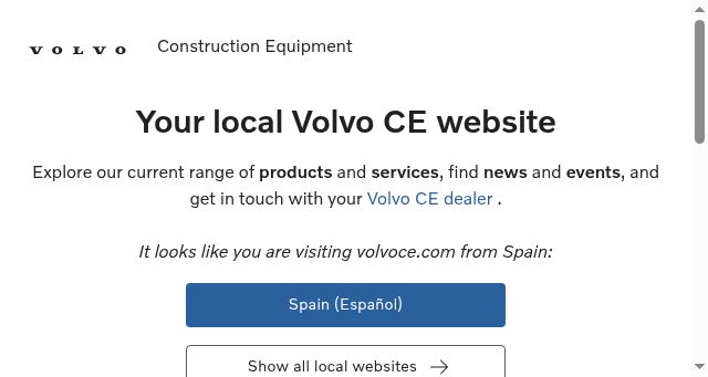 Screenshot of volvoce.com