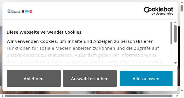Screenshot of vorteilswelt.koeln