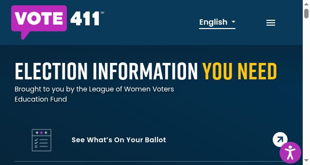 Screenshot of vote411.org