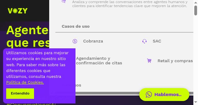 Screenshot of vozy.ai