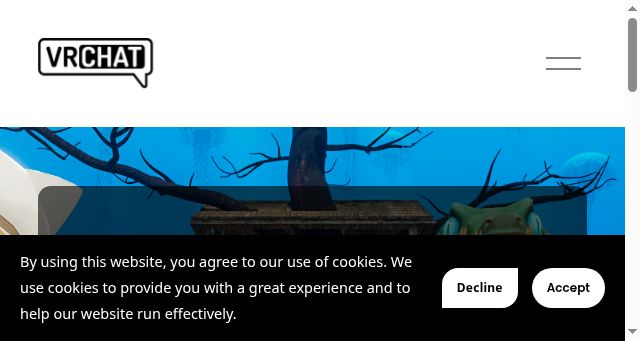 Screenshot of vrchat.com
