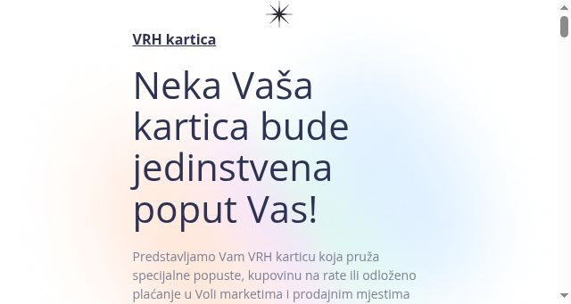 Screenshot of vrhkartica.me