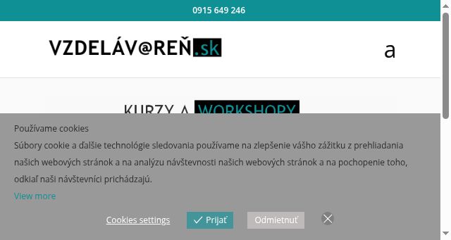 Screenshot of vzdelavaren.sk