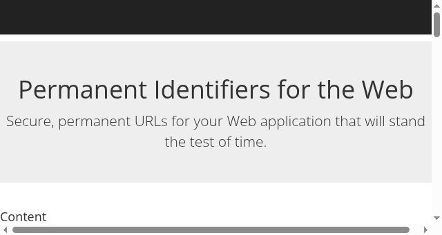 Screenshot of w3id.org