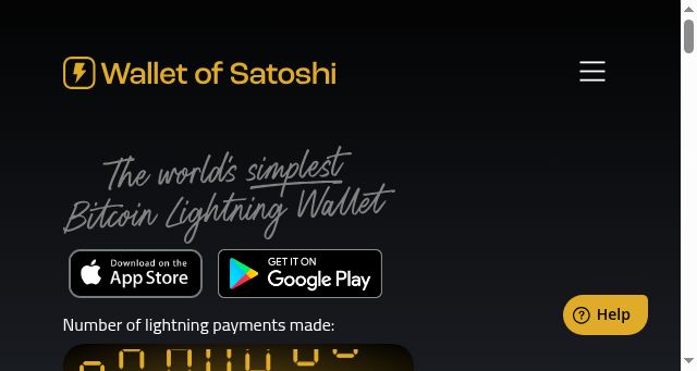 Screenshot of walletofsatoshi.com