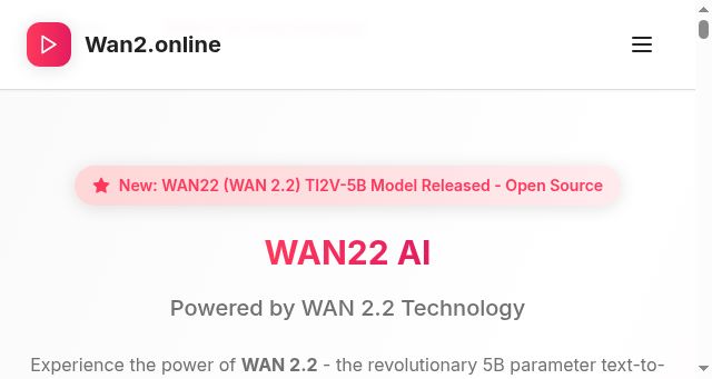 Screenshot of wan2.online