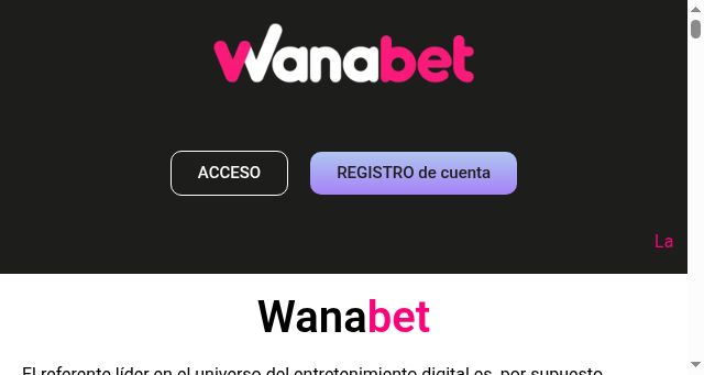 Screenshot of wanabet-es.app