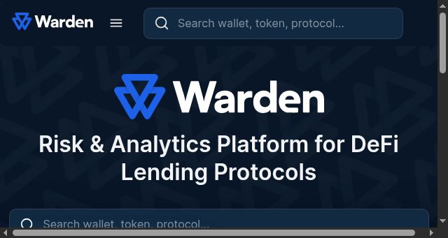 Screenshot of warden.finance