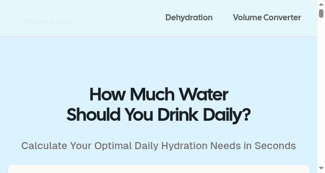 Screenshot of wateraday.com