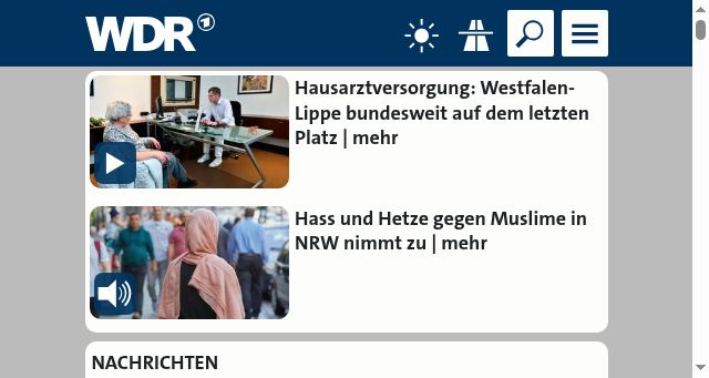 Screenshot of wdr.de