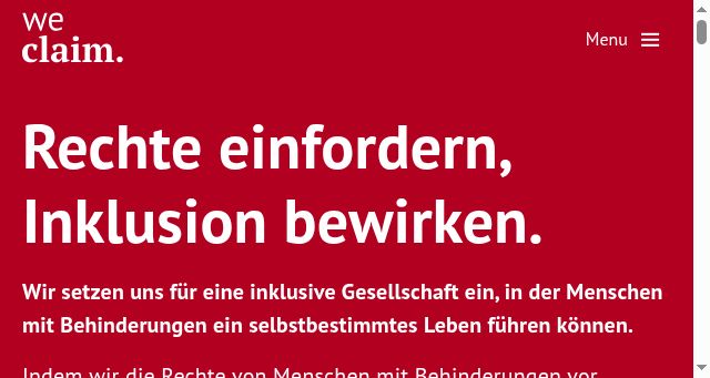 Screenshot of we-claim.ch
