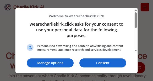 Screenshot of wearecharliekirk.click