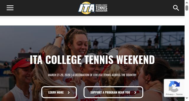 Screenshot of wearecollegetennis.com
