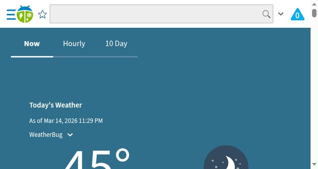 Screenshot of weatherbug.com