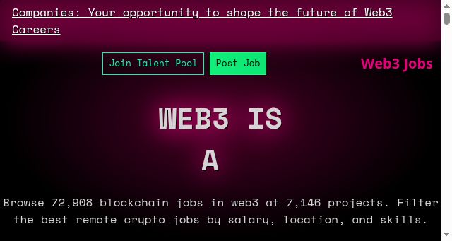 Screenshot of web3.career