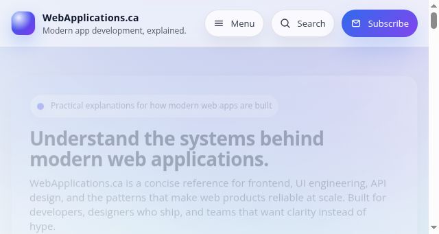 Screenshot of webapplications.ca