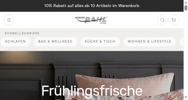 Screenshot of weberei-pahl.de