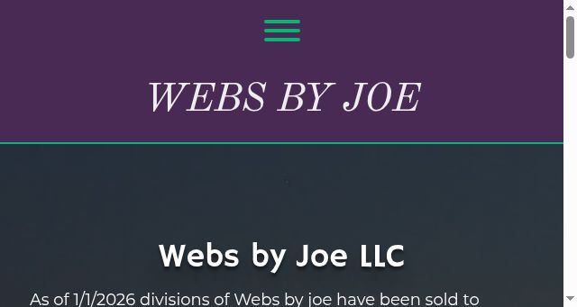 Screenshot of websbyjoe.com