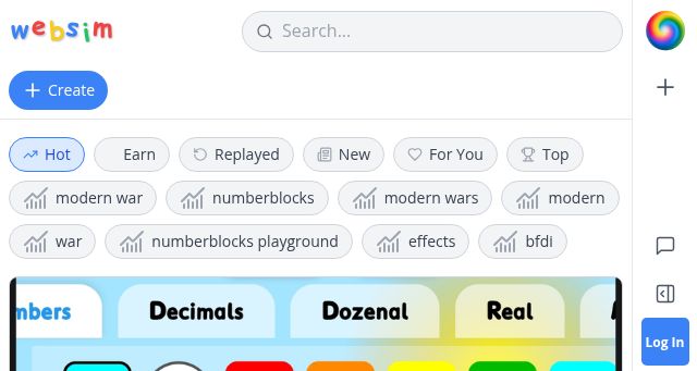 Screenshot of websim.com