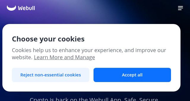 Screenshot of webull.com