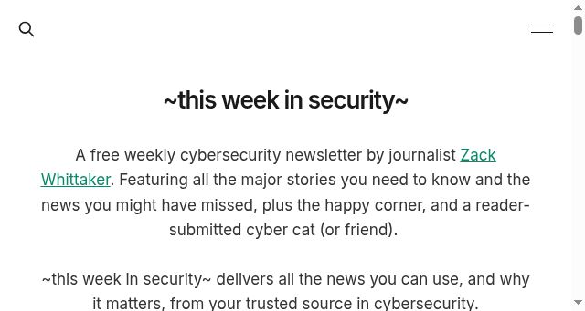 Screenshot of weekinsecurity.com