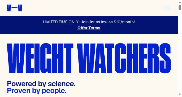 Screenshot of weightwatchers.com