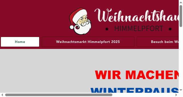 Screenshot of weihnachtshaus-himmelpfort.de