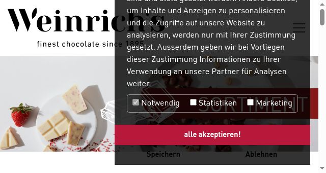 Screenshot of weinrich-schokolade.de